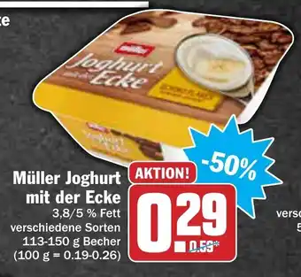 AEZ Müller Joghurt mit der Ecke 113-150g Becher Angebot