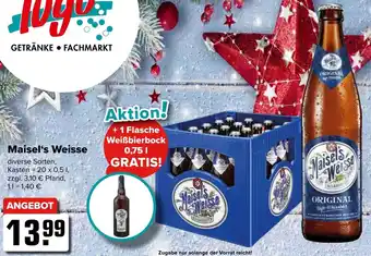 Logo Getränkemarkt Maisel's Weisse 20x0,5 L Angebot