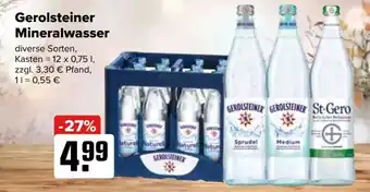 Logo Getränkemarkt Gerolsteiner Mineralwasser 12x0,75 L Angebot