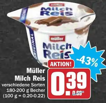 AEZ Müller Milch Reis 180-200g Becher Angebot