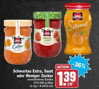 AEZ Schwartau Extra, Samt, Weniger Zucker 270-340g Glas Angebot