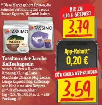 NP Discount Tassimo oder Jacobs Kaffeekapseln Angebot