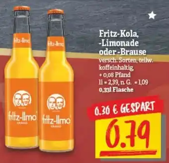 NP Discount Fritz Kola, Limonade oder Brause 0,33 L Flasche Angebot