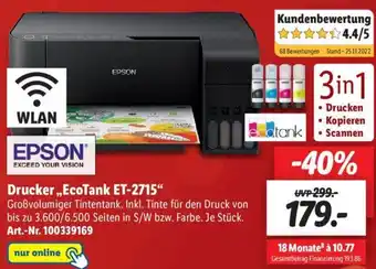 Lidl Epson Drucker EcoTank ET-2715 Angebot