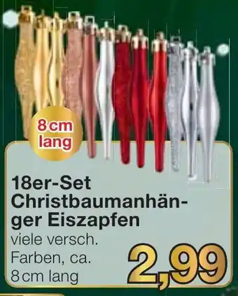 Jawoll 18er Christbaumanhänger Eiszapfen Angebot