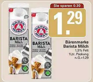 WEZ Bärenmarke barista milch Angebot