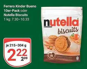 Globus Ferrero kinder bueno 10er-pack oder nutella biscuits Angebot