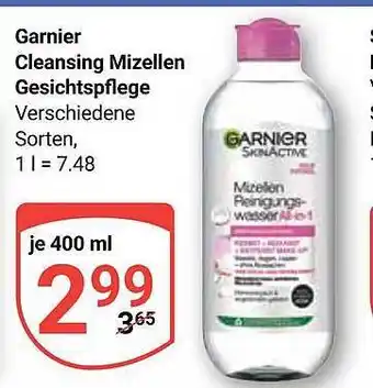 Globus Garnier cleansing mizellen gesichtspflege Angebot