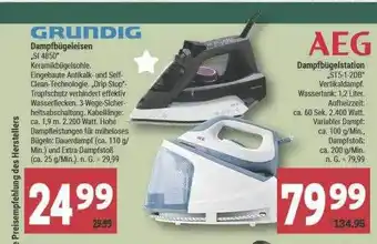 Marktkauf Grundig dampfbügeleisen oder aeg dampfbügelstation Angebot