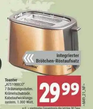 Marktkauf Bestron toaster „ats1000c0“ Angebot