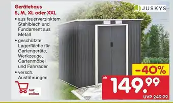 Netto Marken-Discount Juskys gerätehaus s, m, xl oder xxl Angebot
