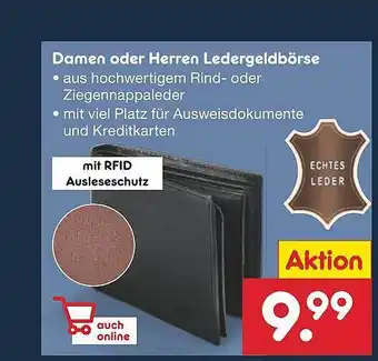 Netto Marken-Discount Damen oder herren ledergeldbörse Angebot