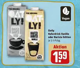 REWE Oatly haferdrink vanille oder barista edition Angebot