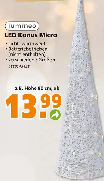 Globus Baumarkt Lumineo LED Konus Micro Angebot