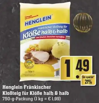 Edeka Neukauf Henglein Fränkischer Kloßteig für Klöße halb & halb 750 g Packung Angebot