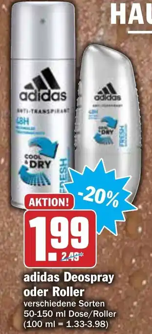 AEZ Adidas Deospray oder Roller 50-150ml Angebot