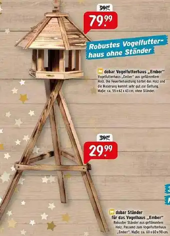 Raiffeisen Markt Dobar vogelfutterhaus ember oder ständer für das vogelhaus ember Angebot