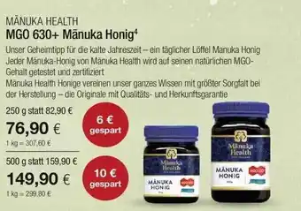 Vitalia Mänuka health mgo 630+ mānuka honig Angebot