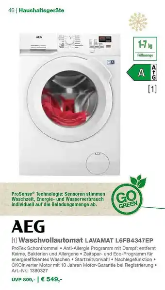 EP Aeg waschvollautomat lavamat l6fb4347ep Angebot