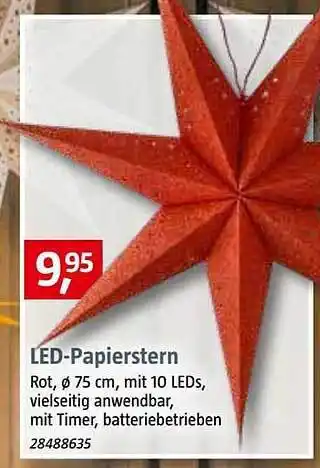 Bauhaus Led-papierstern Angebot