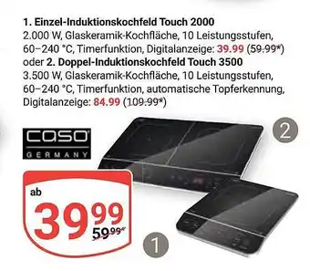 Globus Einzel oder doppel-induktionskochfeld touch 2000 3500 caso Angebot