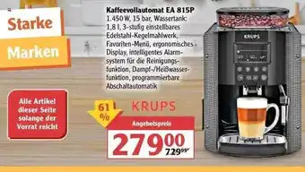 Globus Krups Kaffeevollautomat Ea 815p Angebot