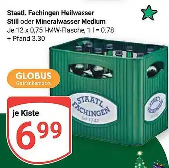 Globus Staatl. fachingen heilwasser still oder mineralwasser medium Angebot