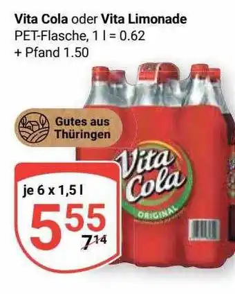 Globus Vita cola & vita limonade Angebot