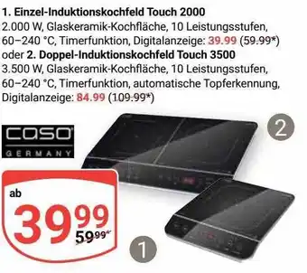 Globus Caso einzel-induktionskochfeld touch 2000 oder doppel-induktionskochfeld touch 3500 Angebot