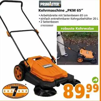 Globus Baumarkt Primaster kehrmaschine pkm65 Angebot