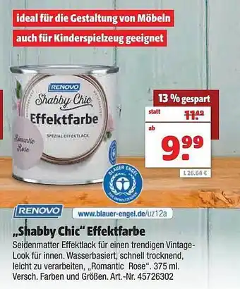 Hagebau Renovo „shabby chic“ effektfarbe Angebot