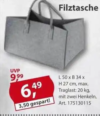 Sonderpreis Baumarkt Filztasche Angebot