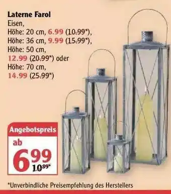 Globus Laterne Farol Angebot