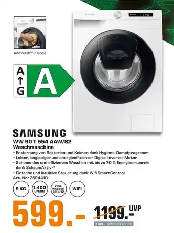 Saturn SAMSUNG Waschmaschine l WW 90 T 554 AAW/S2 Angebot