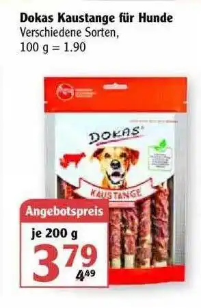 Globus Dokas Kaustange für Hunde 200g Angebot