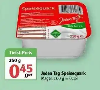 Globus Jeden Tag Speisequark 250g Angebot