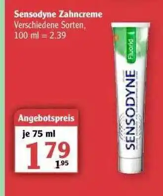 Globus Sensodyne Zahncreme 75ml Angebot
