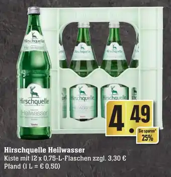 Edeka Neukauf Hirschquelle Heilwasser 12x0,75 L Flaschen Angebot