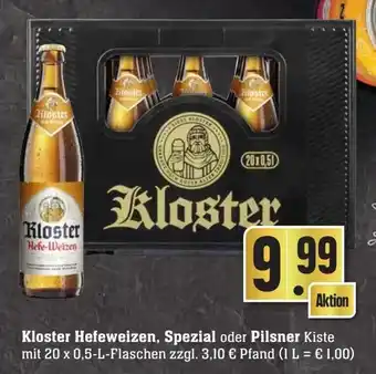 Edeka Neukauf Kloster Hefeweizen, Spezial oder Pilsner 20x0,5 L Flaschen Angebot