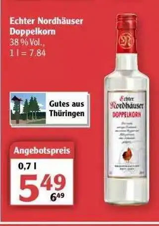 Globus Echter Nordhäuser Doppelkorn 0,7L Angebot