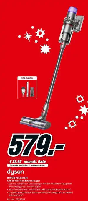 MediaMarkt Dyson V15 Detect Kabelloser Handstaubsauger Angebot