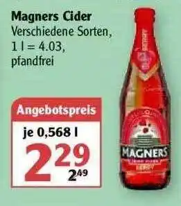 Globus Magners Cider 0,568L Angebot