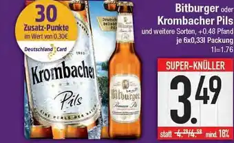 E-Center Bitburger oder krombacher pils Angebot