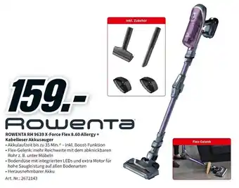 MediaMarkt Rowenta RH 9639 X-Force Flex 8.60 Allergy+Kabelloser Akkusauger Angebot