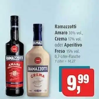 Markant Ramazzotti amaro, crema oder aperitivo freso Angebot