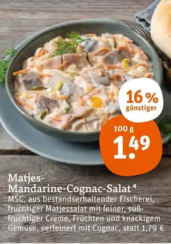 tegut Matjes Mandarine Cognac Salat 100 g Angebot