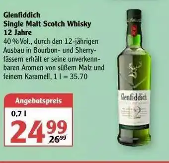 Globus Glenfiddich Single Malt Scotch Whisky 12 Jahre Angebot