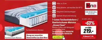 Lidl 7-zonen taschenfederkern-/komfortschaum-matratze „ocean clean“ Angebot