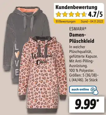 Lidl Esmara® damen- plüschkleid Angebot