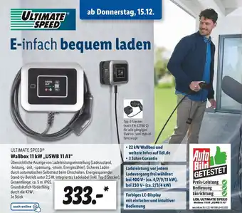 Lidl Ultimate speed wallbox 11 kw „uswb 11 a1“ Angebot